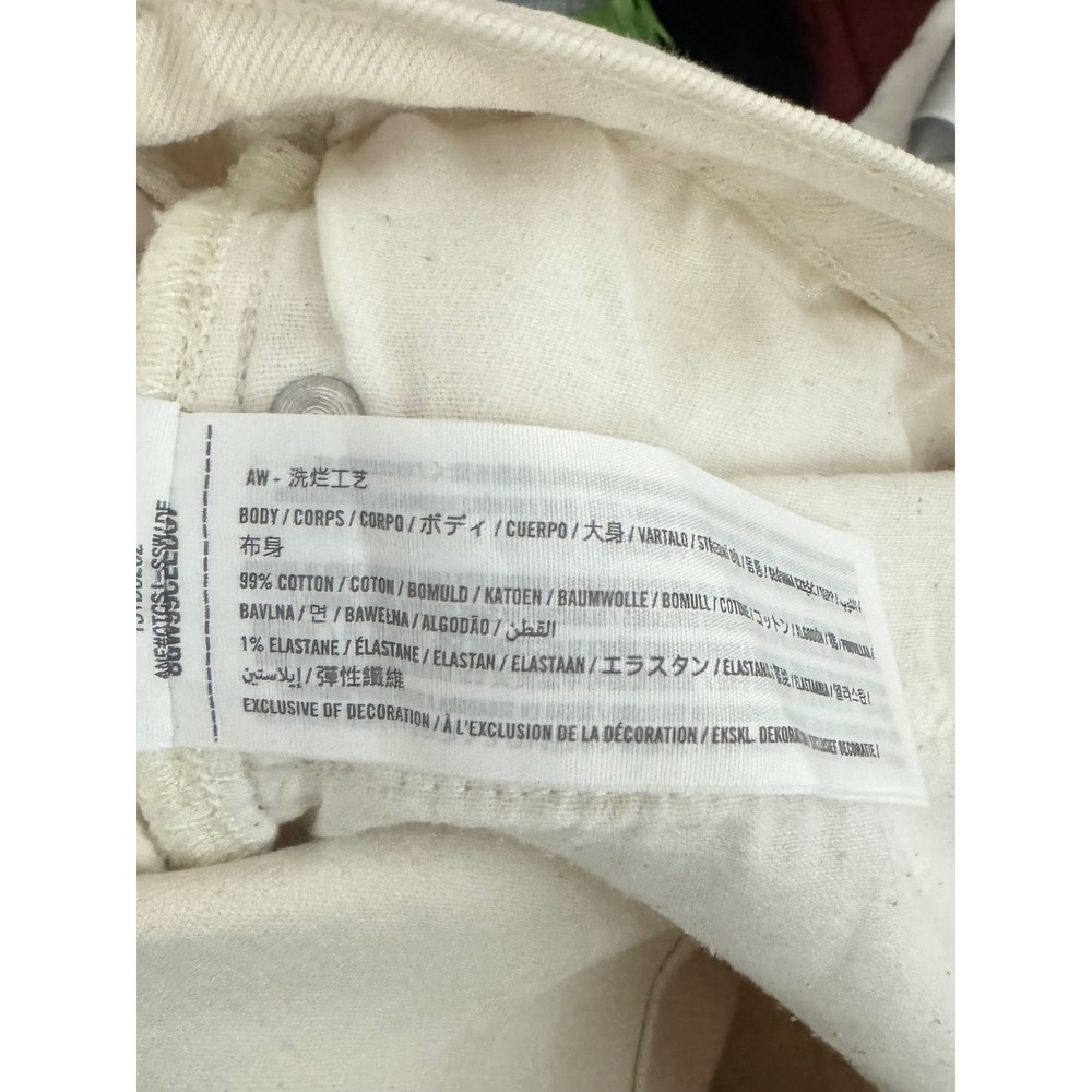 Abercrombie & Fitch 90s Straight Jeans Mens 31x34 Cream White Vintage Stretch - Picture 8 of 9